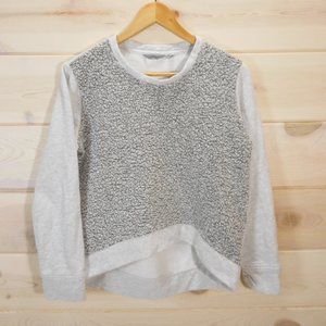 Athleta Pacific Sweatshirt Women's S Gray Wool Front Hi Low Pullover Nubby Knit